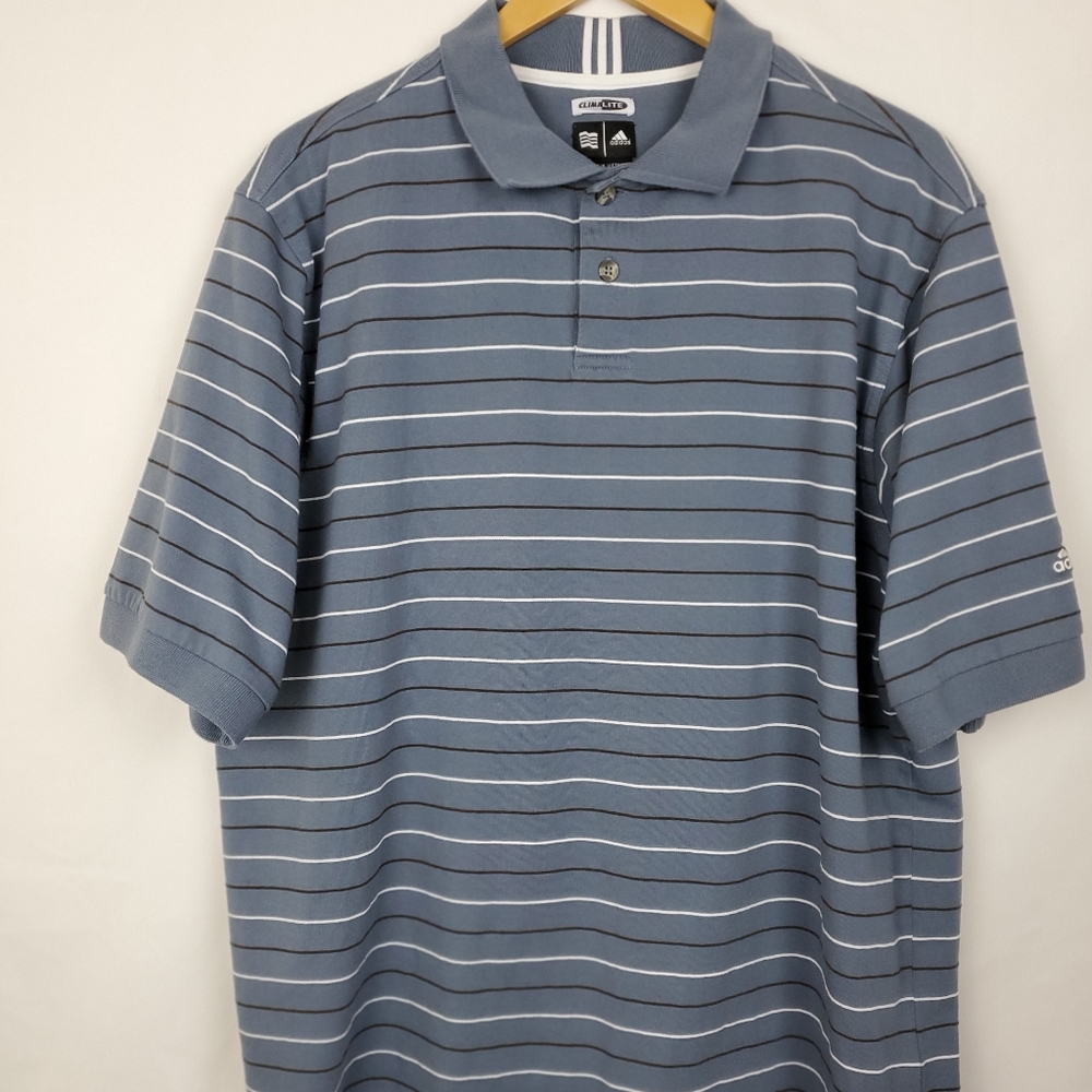 Adidas 💙 ClimaLite Polo Shirt. Size Large. - Picture 4 of 7